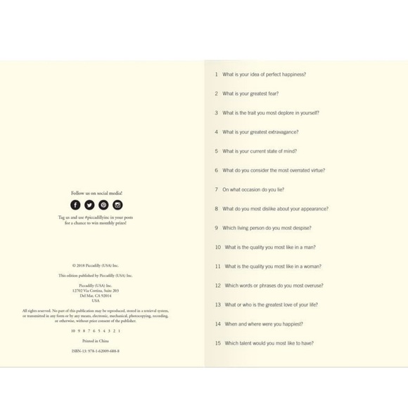 NWOT Piccadilly 3000 Questions About Me Journal - Picture 6 of 10